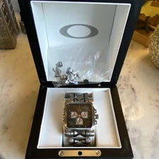 Oakley Minute Machine Black Dial w/ Silver Accents Wristwatch w/ Orig. Box
