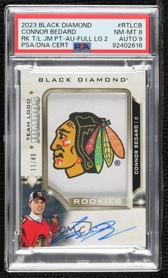 2023 Black Diamond Full Logo 2 11/49 Connor Bedard RPA Jumbo Patch Auto RC 0tj1