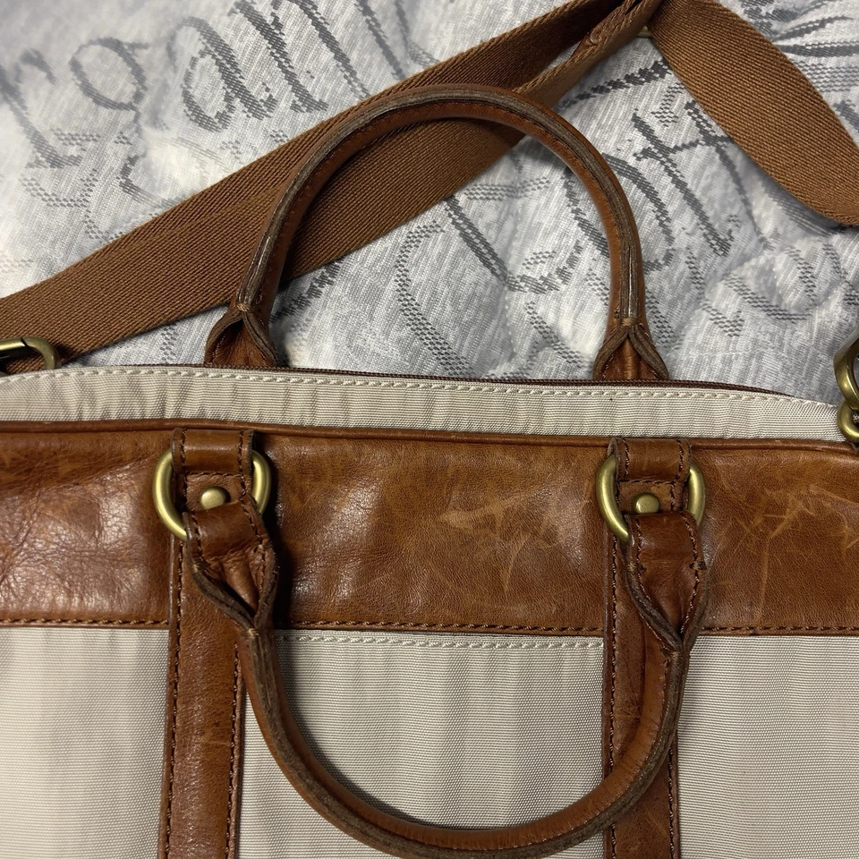 Bolso Mensajero Fossil Estate Documento Bolso de Hombro Asas de Cuero Sarga Cuero Foto 4 de 4