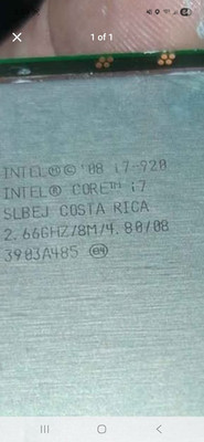 Intel Core i7-920 SLBEJ 2.66GHz 8MB L3 Cache 1st Gen CPU Processor