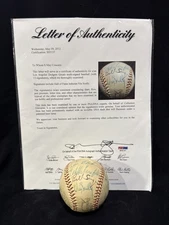 VIN SCULLY AL CAMPANIS MAURY WILLS + DODGERS SIGNED AUTOGRAPH BASEBALL PSA/DNA