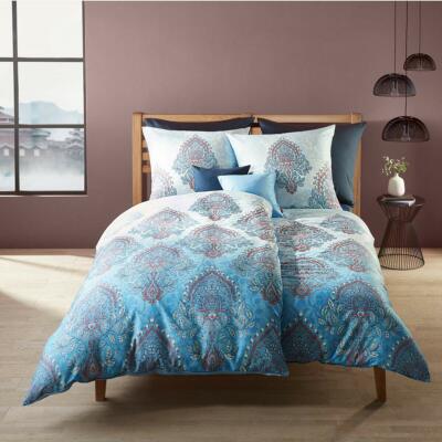 Fleuresse Mako Satin Bettwäsche Bed Art S 114105-02 Orient blau
