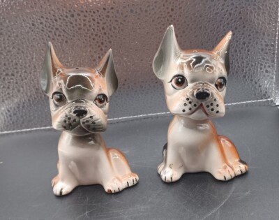 Japan Bulldog Puppy Dogs Ceramic Salt & Pepper Shakers