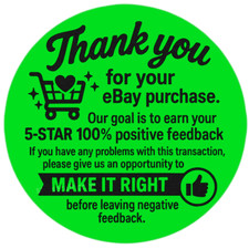 Thank You eBay Sticker   2  Round Label for Buyers and Reviews sticker label