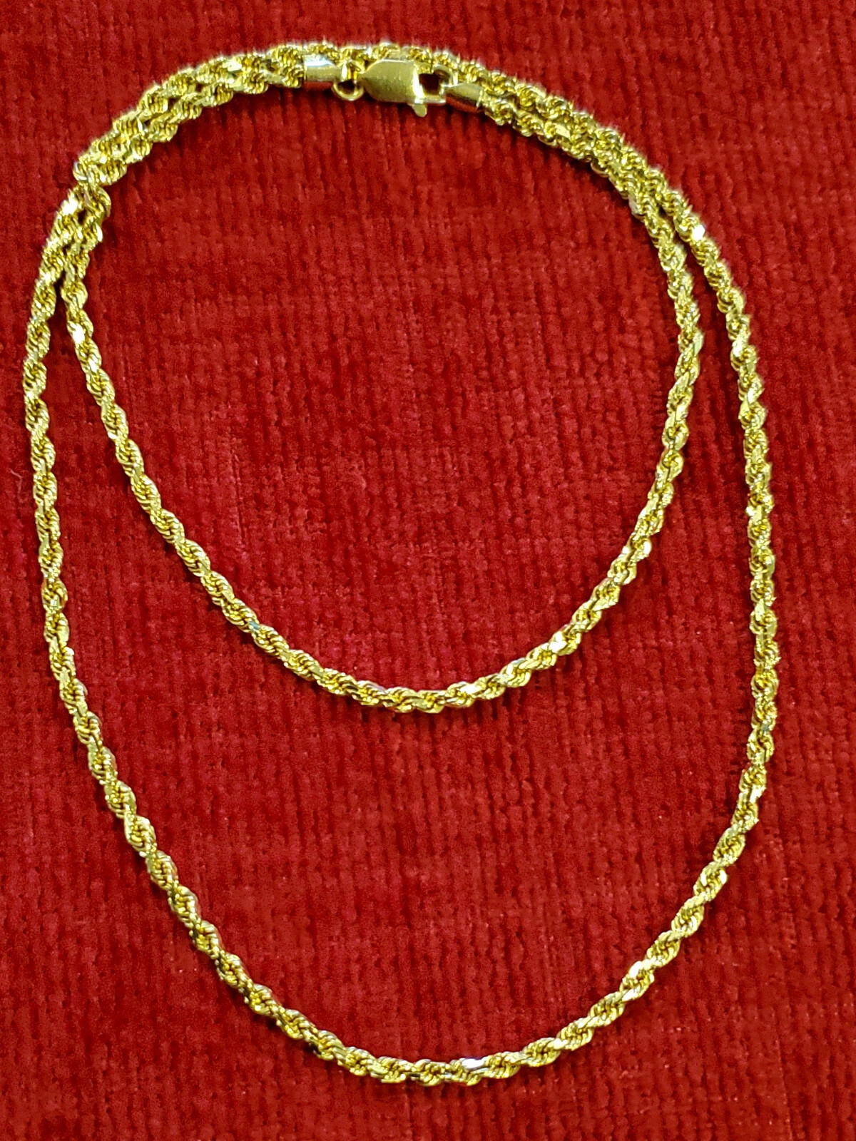 14k Solid Gold Rope Chain Necklace 18inch 8.7g Heavy Perfect Wearable