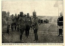 Kaiser Wilhelm (Fahne) im Gespr&auml;ch mit einem t&uuml;rkischen Divisionsf&uuml;hrer c.1917