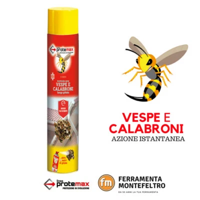 INSETTICIDA VESPE E CALABRONI SPRAY - spray 4 metri - s-nido protemax 750 ml