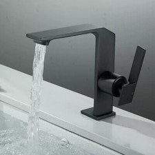 Brushed Black Brass Single Lever Bathroom Basin Sink Faucet Mixer Tap Gnf702