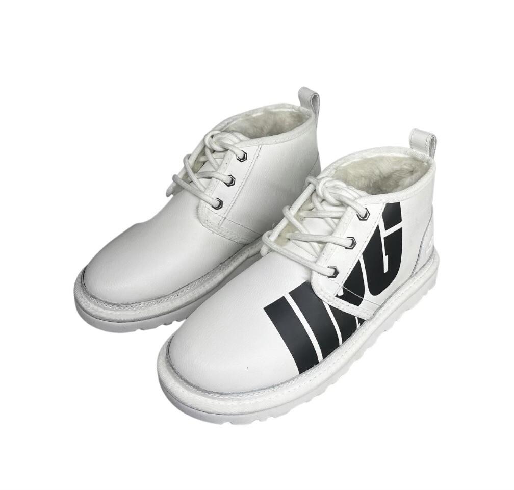 UGG NEUMEL CHOPD MEN BOOTS PEBBLED WHITE LEATHER US 5 | eBay