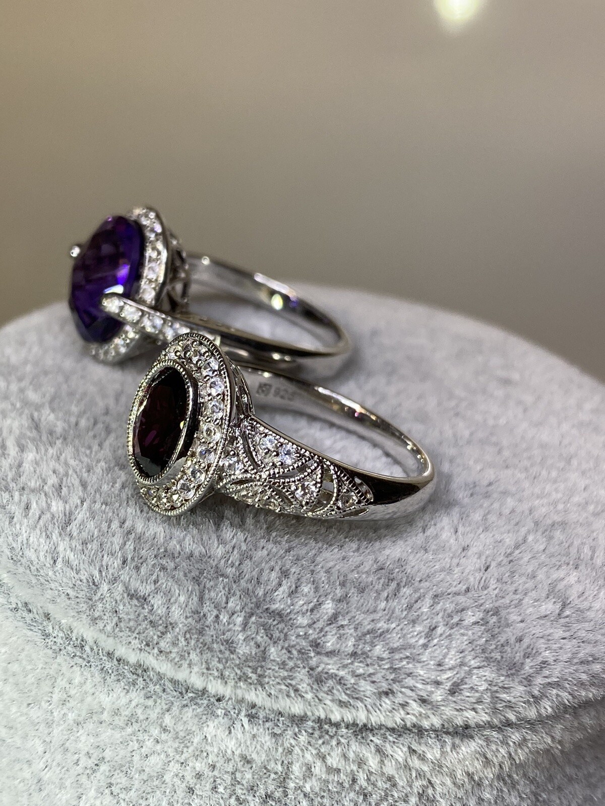 HSN QVC .925 Amethyst Rings Set Of Two | eBay