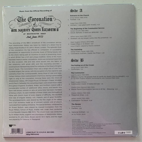 The Coronation of Her Majesty Queen Elizabeth II Brand New Ltd Platinum Vinyl LP - Picture 2 of 2