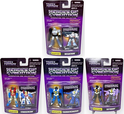 Transformers Heroes of Cybertron Megatron and Starscream Thundercracker Skywarp