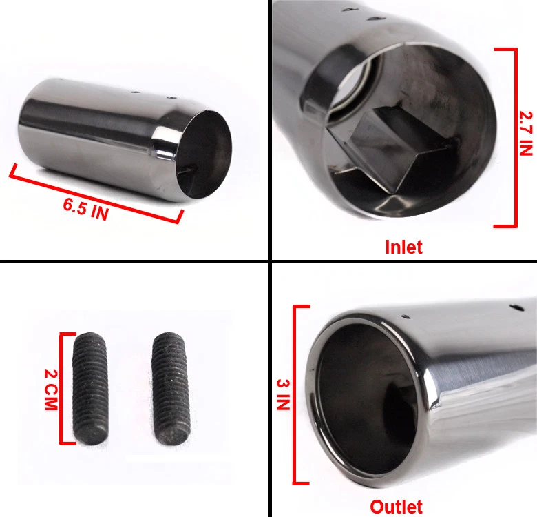 PARA 06-11 HONDA CIVIC EX LX DX ACERO INOXIDABLE CROMO ESCAPE SILENCIADOR PUNTA REDONDA Foto 4 de 4