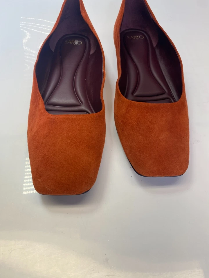 Sarto Mujer Amaya Ballet Puntera Cuadrada Naranja Cuero Plano Talla 8.5 Foto 3 de 4