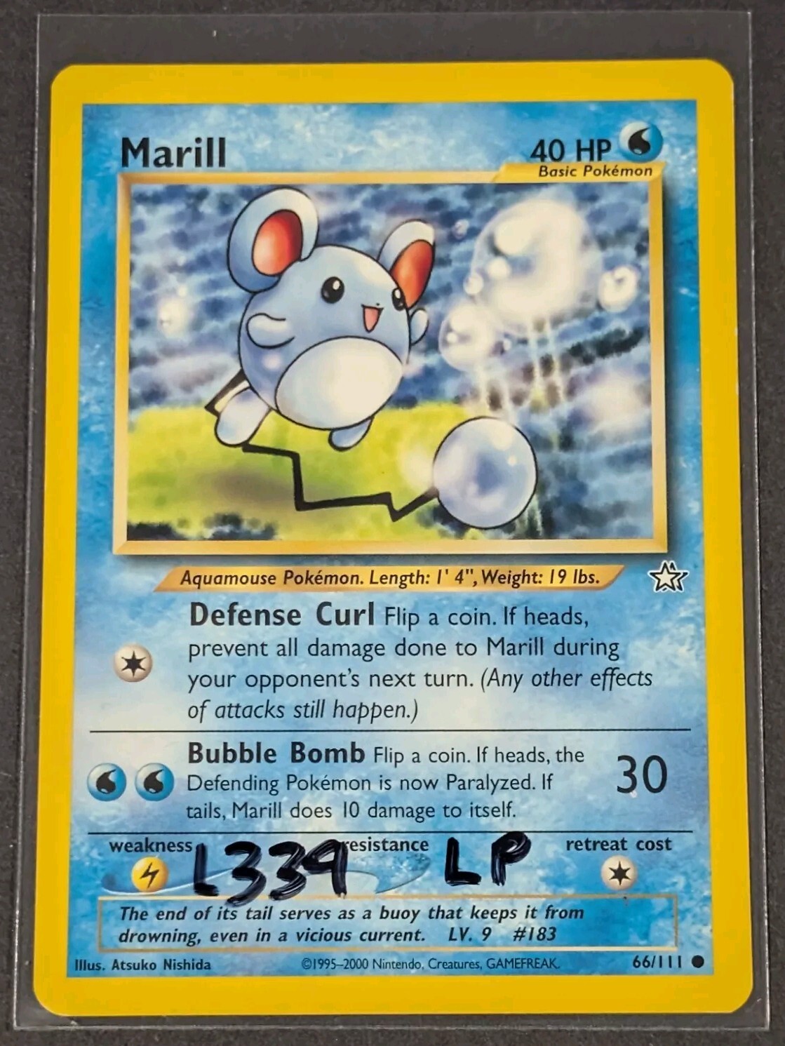 Marill 66/111 Neo Genesis Regular Unlimited Wotc Pokemon TCG LP Card 2000