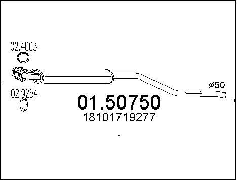 Silencieux intermédiaire BMW 320i anti-vibration pour restaurer votre échappement