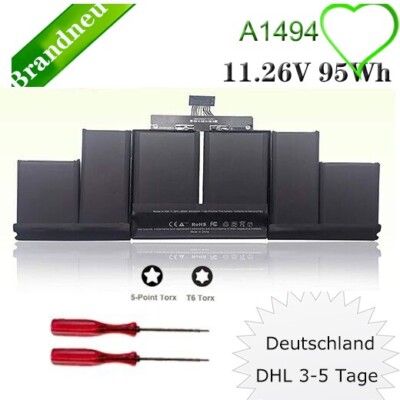   akku für A1494 for MacBook Pro 15 inch 15'' Retina A1398 Late 2013 M1069 M1080