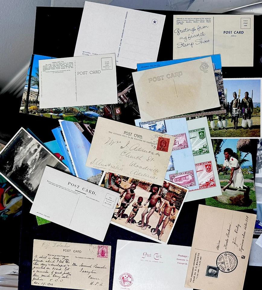 Lot of 170+ Postcards FDC Cards 1910-1970's Fiji South Africa US Boston VA NH - Image 4 of 4