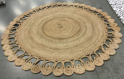 NATURAL 6' X 6' Round Broken Thread Rug, Reduced Price 1172656633 NFB252A-6R