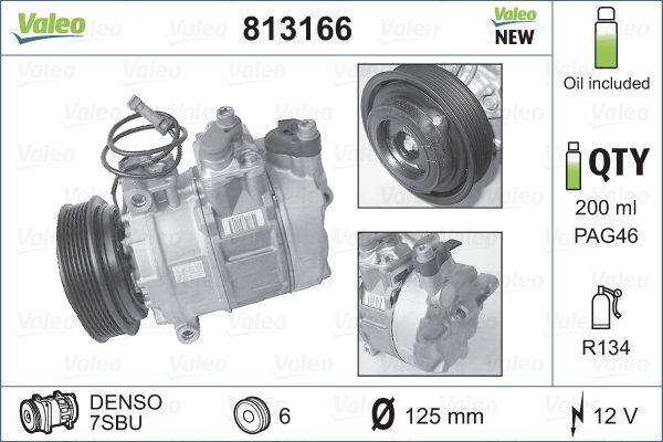 Compresseur de climatisation VALEO 813166 pour résoudre les problèmes d'air tiède