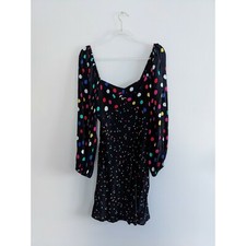 RIXO x Target Polka Dot Long Balloon Sleeve Swing Dress Size 8