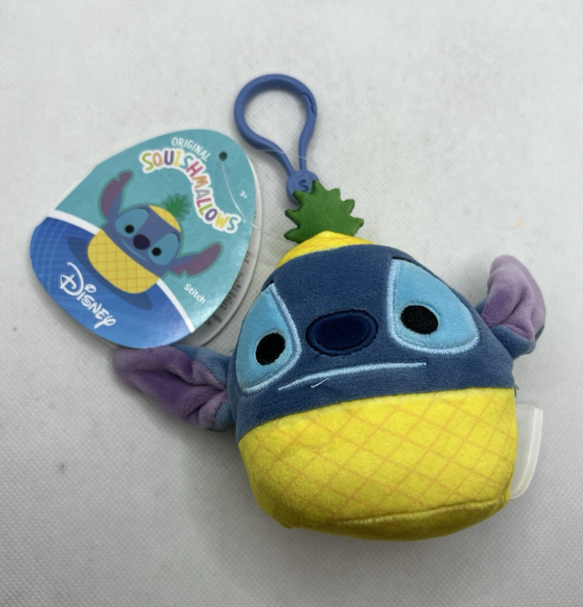 Stitch Squishmallow Disney 2.5 inch Bag Clip Plush Soft Toy Pineapple Keyring