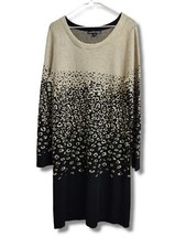 United States Sweaters Women's Size M sweater Dress Shift Long Sleeve Metallic 