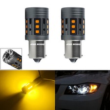 Pair 30W BA15s 1156 P21W LED Amber Turn Signal Indicator Light Bulbs Lamp Canbus