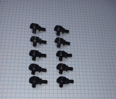 10 Pieces of Lego 47455 black Technic Rotation Joint Ball Loop, 2 pins friction