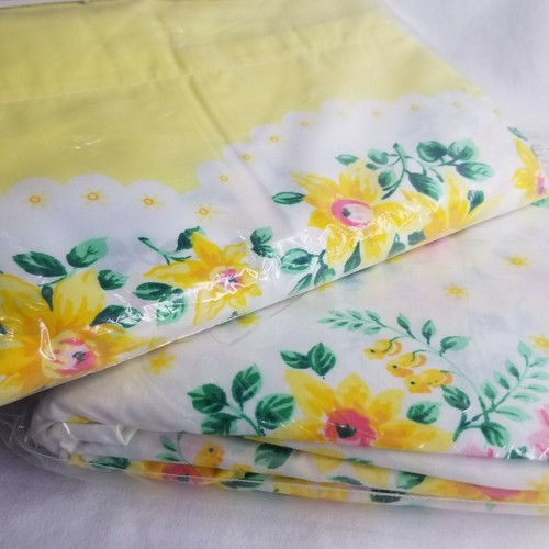 Vintage Royal Family Cannon Sheets Full Flat Fitted Buttercups Oscar De La Renta - Bild 5 von 12