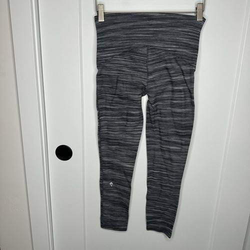 Ivivva By Lululemon Gray Striped High Rise Leggings Size 12 - Picture 5 of 5