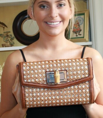 Kate Spade Ulta Chic Laguna Court Caning Adelaide Clutch Palm