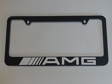 Mercedes-benz Amg License Plate Frame Glossy Black Brushed Aluminum Text Mercedes-benz Amg License Plate Frame Glossy Black Brushed Aluminum Text