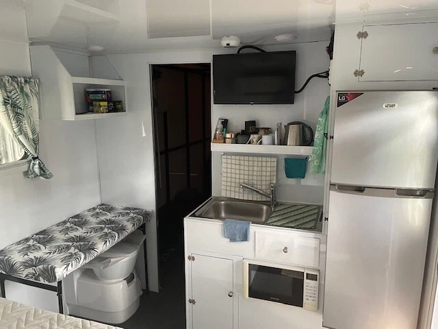 Race Trailer Enclosed Toy Hauler Caravan Self contained Custom Built Carts Bikes - image 4 of 4