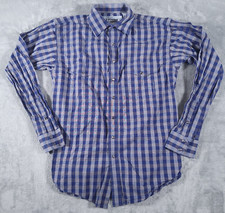 Resistol Ranch Western Shirt Mens Medium Purple Plaid Pearl Snaps LS Gingham