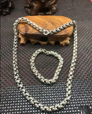 Popular Ethnic silver Harley Motorcycle skull Bracelet Necklace