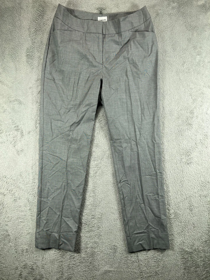 Chicos 0 Suit Womens 4 Small Gray Pant Suit 2 Piece Set Longline Jacket Pants - Image 3 of 4