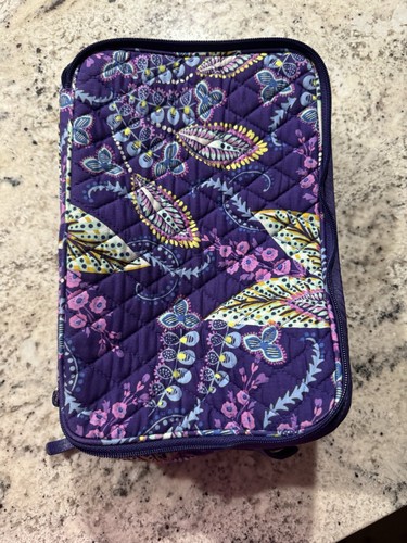 Vera Bradley Quilted Floral travel Bag Purple Multicolor Zipper Pockets