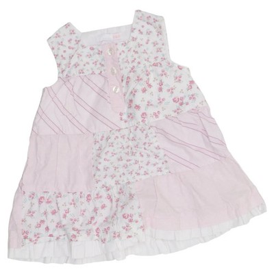 H&M, Kleid, Größe: 74, Pink/Weiß/Mehrfarbig, Baumwolle, Print, Mädchen #Eju