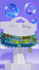 Handmade Crystal Glass Beads Bracelet Set 3 Piece