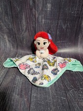 Little Mermaid Disney Princess White Baby Lovey Blanket - Cinderella Snow Belle