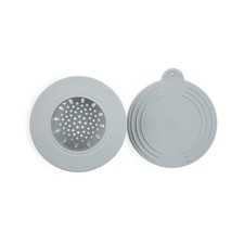 Core Kitchen AC29915 Silicone Gray Sink Strainer with Stopper