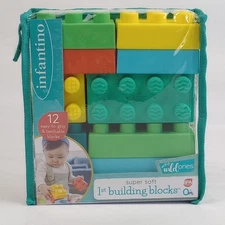 Infantino Super Soft 1st Building Blocks, Easy-to-Hold  Babies & Toddlers BPA...
