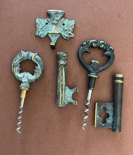 2 Messing Bronze Korkenzieher in Schl&uuml;ssel Form Wine Key 12-13cm Andenken Deko