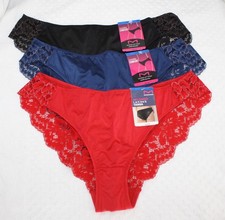 NWT set of 3 MAIDENFORM comfort devotion LACE TANGA RED BLACK NAVY 8/XL