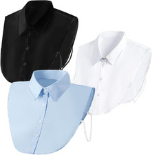 Damen Fake Kragen abnehmbar für Shirts Blusen Halber Krageneinsatz 3er Set