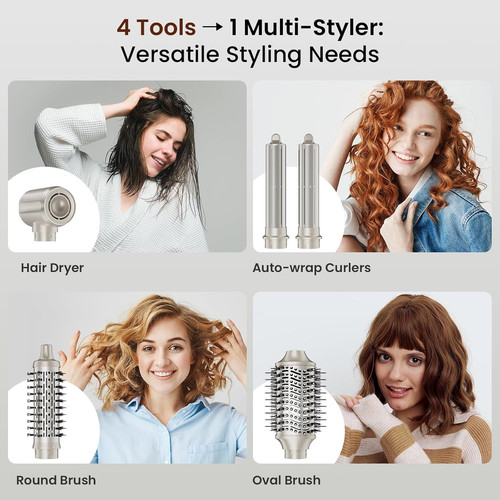 Upgraded 5-in-1 Hot Air Styler – Hair Dryer & Versatile Champagne