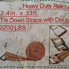 4 Pack Ratchet Tie Down Strap 2.4in X 33ft Yellowred Steel J-hook Wll 2200lb