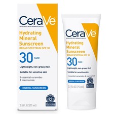CeraVe 100 Mineral Sunscreen SPF 30, Face sunscreen With Zinc Oxide  Titanium