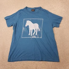 Paul Smith Mens T-Shirt 2XL XXL Blue Zebra Casuals Mod Scooter Liam Terrace